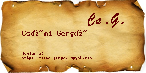 Csémi Gergő névjegykártya